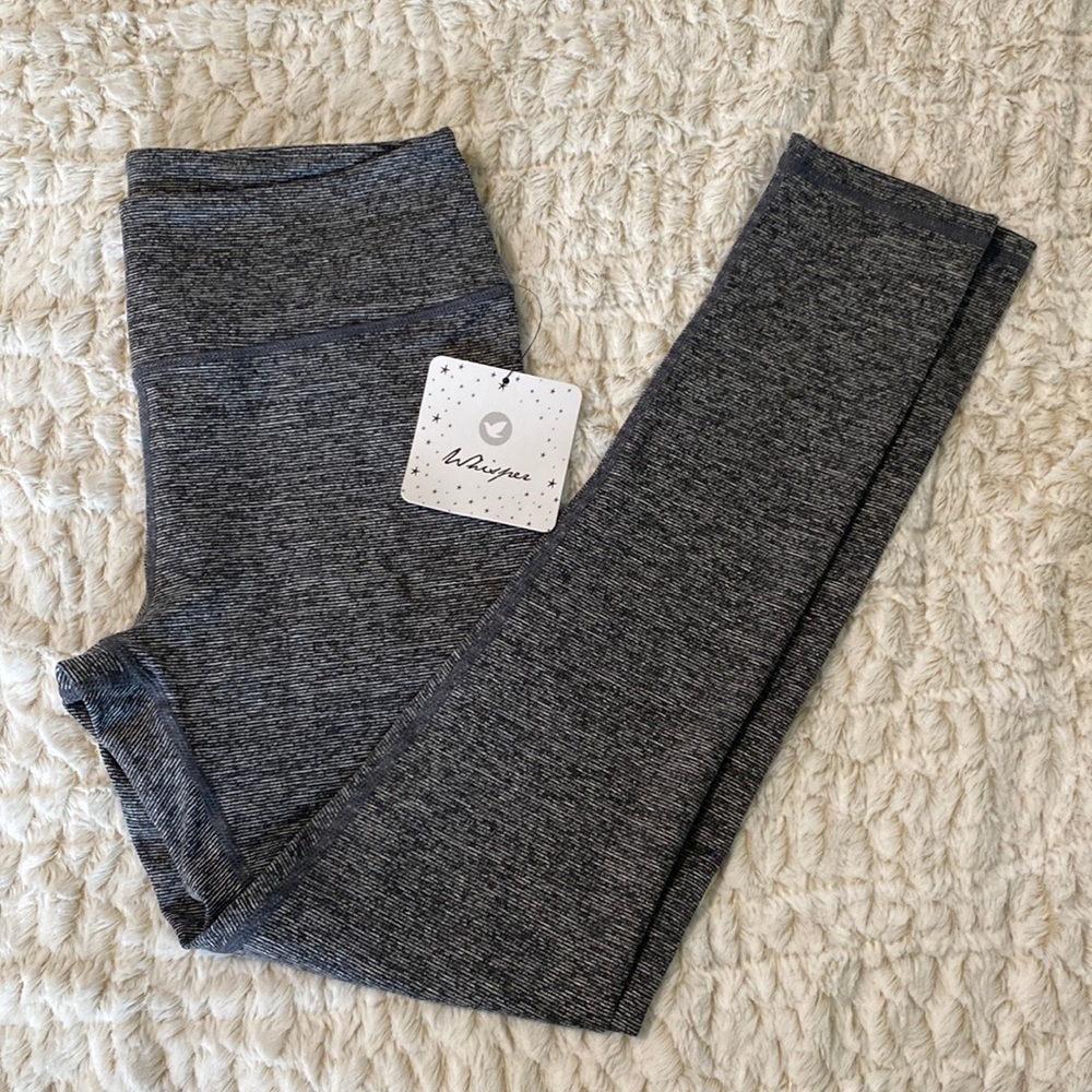 Gray and black striped Sierra leggings by Whisper